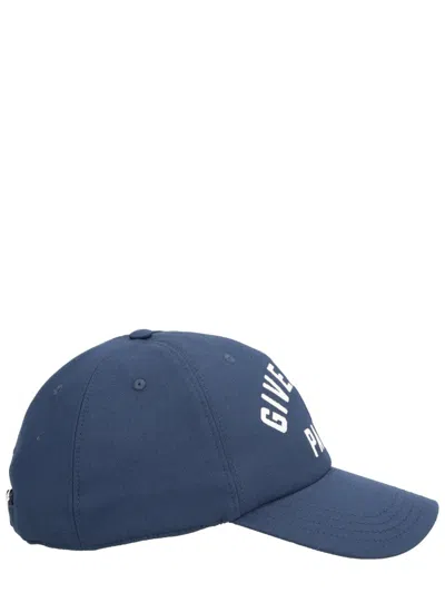 Givenchy Men Baseball Cap With Embroidered Logo In Blue