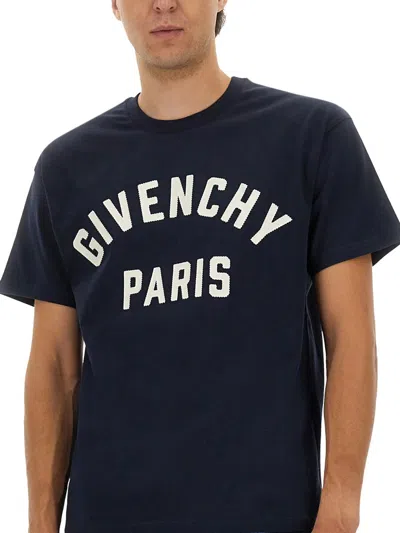 Givenchy Men T-shirt With Logo In Blue