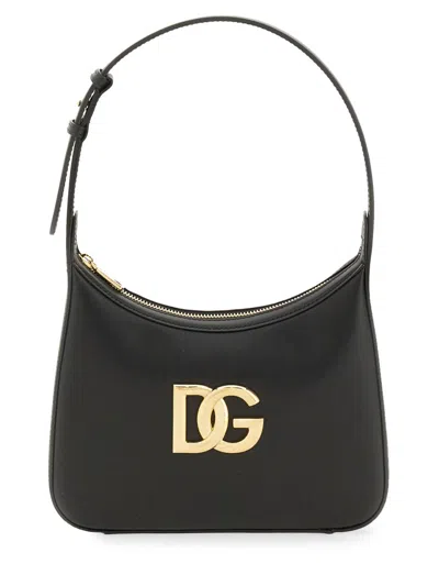 Dolce & Gabbana Leather Tote Bag With Logo Plaque In Black