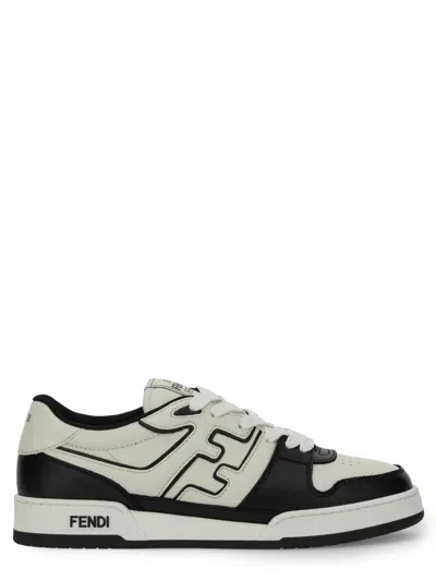 Fendi Leather Sneakers With Ff Lateral Logo In White
