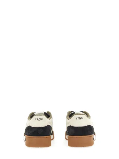 Fendi Match Leather And Suede Sneakers In Multi