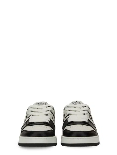 Fendi Leather Sneakers With Ff Lateral Logo In White