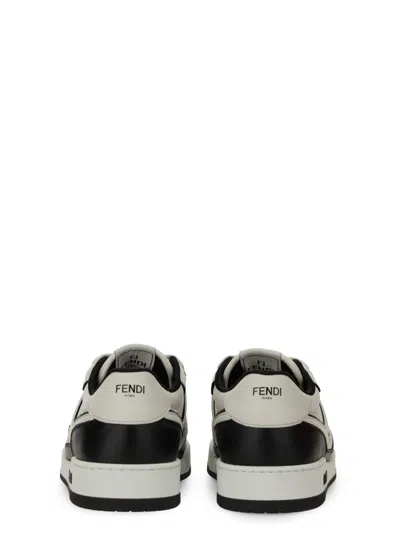 Fendi Leather Sneakers With Ff Lateral Logo In White