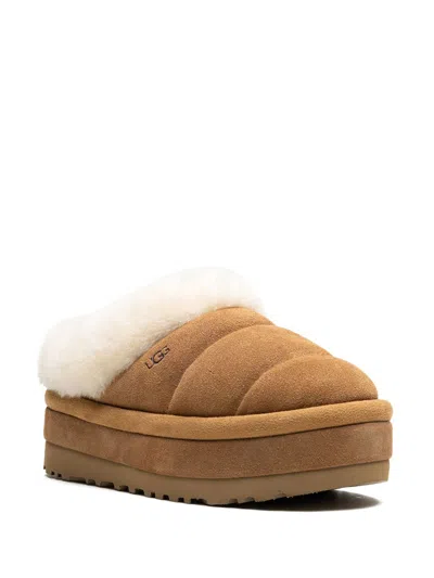 Ugg Chestnut Suede Slides Faux Fur