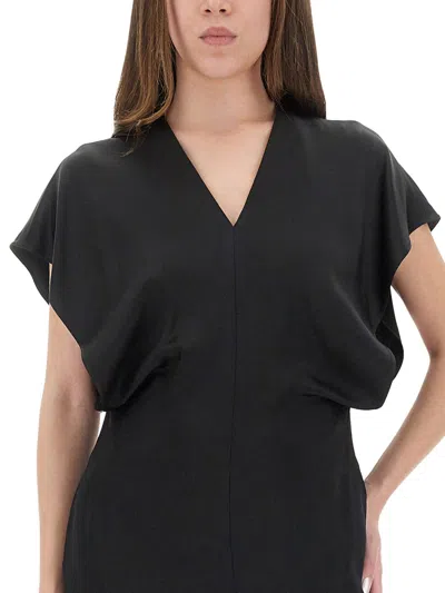 Stella Mccartney Stella Mc Cartney Midi Dress With Wing Sleeves In Black