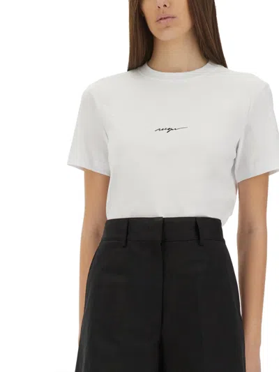 Msgm Logo-detail T-shirt In White