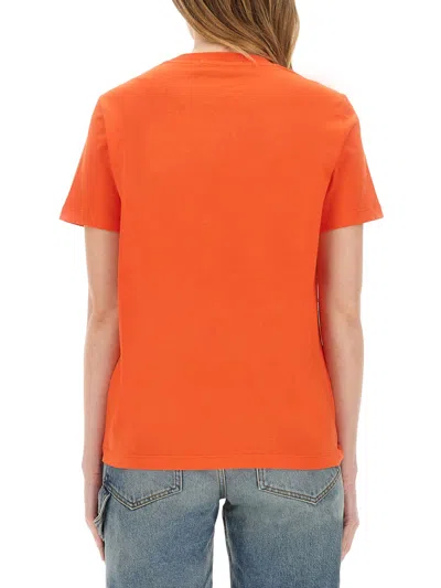 Msgm Tshirt With Logo In Red
