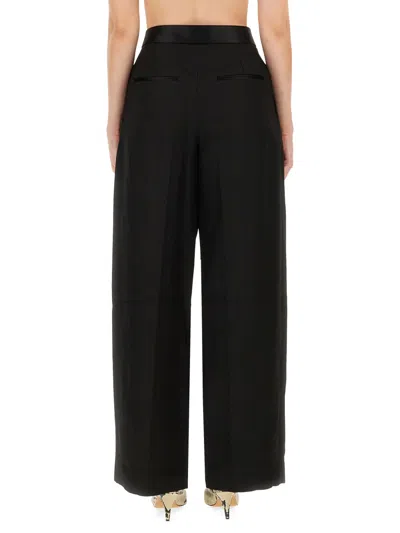 Khaite The Marine Wide-leg Trousers In Black Fabric In Black