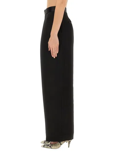 Khaite The Marine Wide-leg Trousers In Black Fabric In Black