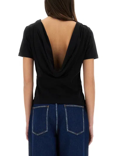Nina Ricci Slim-fit T-shirt With Draped Open Back In Black