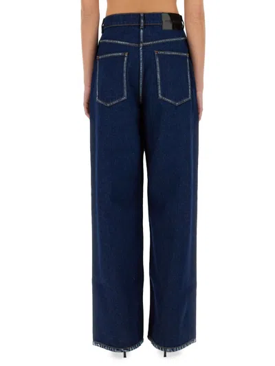 Nina Ricci Denim Boyfriend Pant In Bleu Fonce In Multi