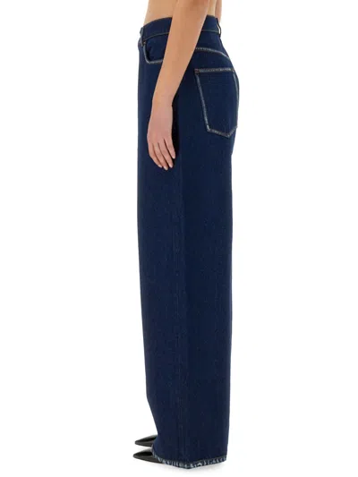 Nina Ricci Denim Boyfriend Pant In Bleu Fonce In Multi