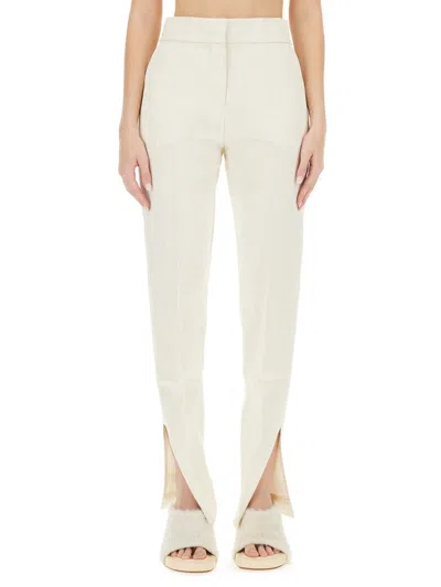 Jacquemus Side Split Straight-leg Pants In White