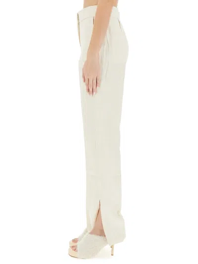 Jacquemus Side Split Straight-leg Pants In White