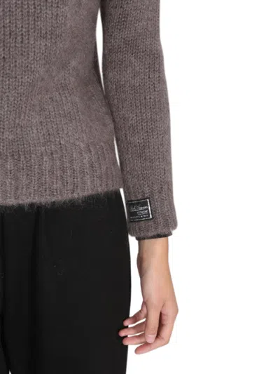 Raf Simons Mohair Crewneck Sweater In Gray