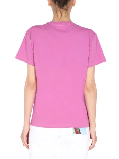 Raf Simons Crew Neck T Shirt In Pink