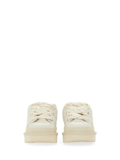 Ugg Lo Lowmel Low-top Lace-up Sneakers With Padded Collar In Neutral