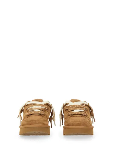 Ugg Suede And Mesh Sneakers With Trekking Laces In Brown
