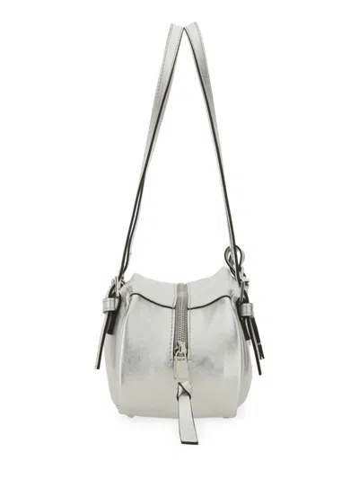 Versace Rectangular Silver Double Handle Shoulder Bag In Silver