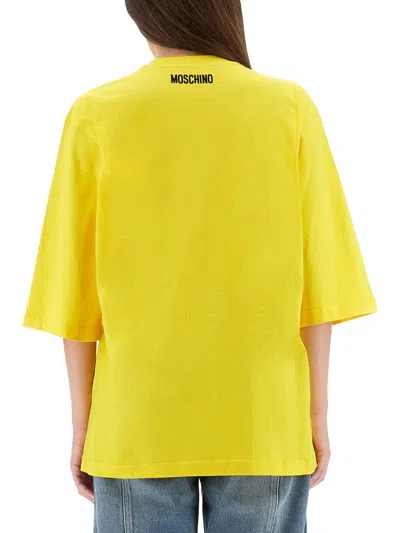 Moschino Couture Smile Tshirt In Yellow