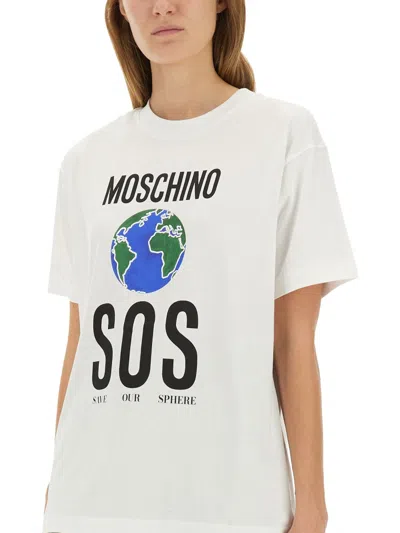 Moschino Couture Tshirt With Print In White