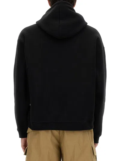 Dsquared2 Cropped Sweatshirt With Bold Logo Print In Black