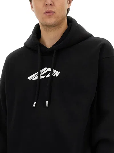 Dsquared2 Cropped Sweatshirt With Bold Logo Print In Black