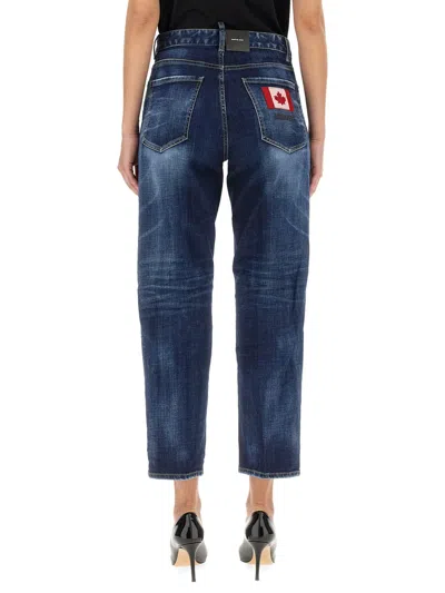 Dsquared2 Dsquared Cropped Button Closure Jeans In Blue