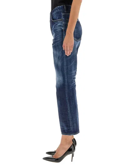Dsquared2 Dsquared Cropped Button Closure Jeans In Blue