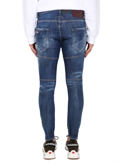 Dsquared2 Tidy Biker Distressed-effect Jeans In Blue
