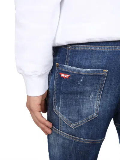 Dsquared2 Tidy Biker Distressed-effect Jeans In Blue