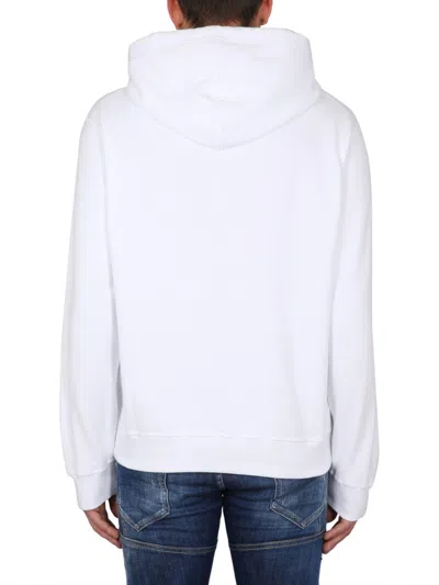 Dsquared2 Dsquared Cool Fit Sweatshirt With Drawstring Hood In White