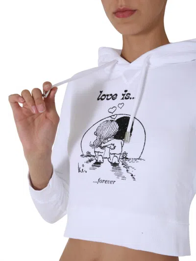 Dsquared2 Dsquared Cropped Sweatshirt In White