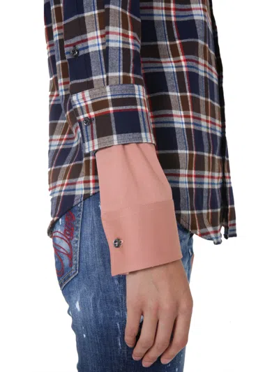 Dsquared2 Blue Regular Plaid Shirt In Multi