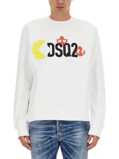 Dsquared2 Dsquared Pac-man Inspired Cool Fit Sweatshirt In Neutral