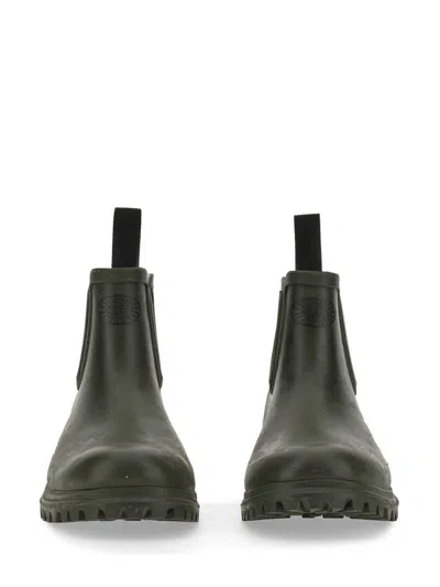Superga Green Rubber Ankle Boots In Multi