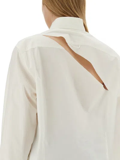 Mm6 Maison Margiela Mm6 By Maison Margiela White Cotton Oversize Fit Shirt