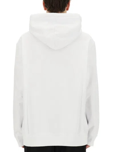 Lanvin Relaxed-fit Hooded Sweatshirt With Subtle Embroidery In White