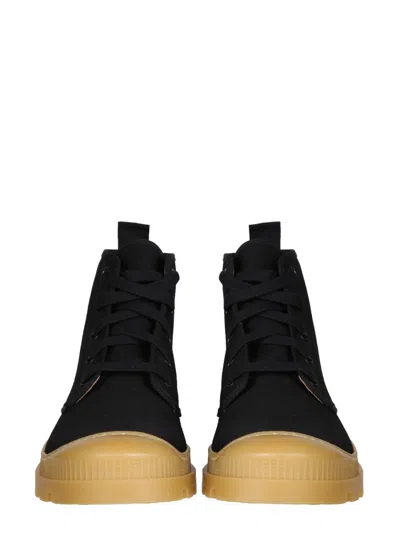 Gia Borghini Canvas Hiking Boot In Black