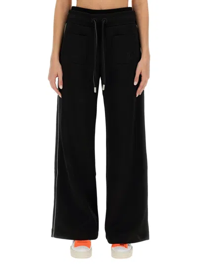 Off-white Drawstring Piping Trousers In Black