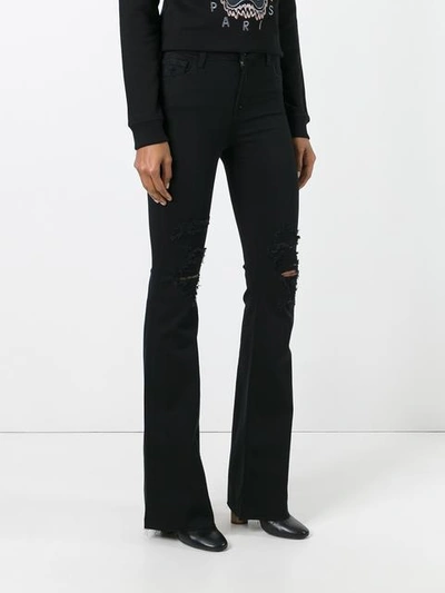 Shop J Brand 'maria' Flared Jeans In Black