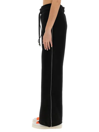 Off-white Drawstring Piping Trousers In Black