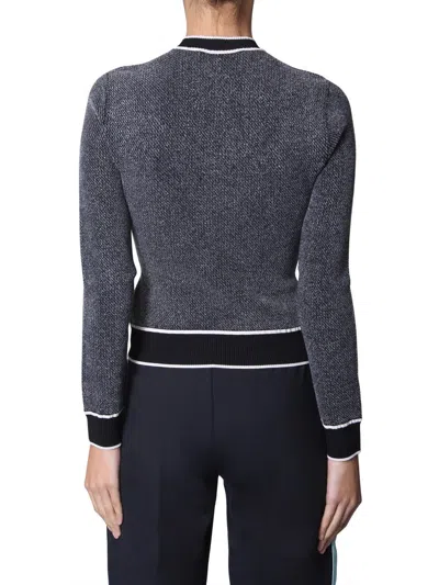 Off-white Textured Knit Cropped Sweater In Gray