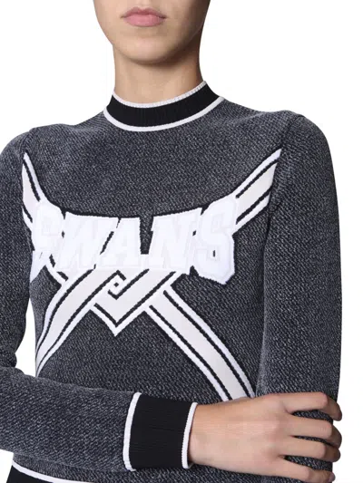 Off-white Textured Knit Cropped Sweater In Gray