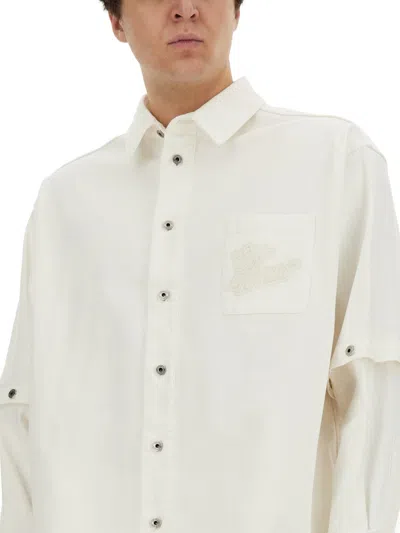 Off-white Off White Embroidered Overshirt In White