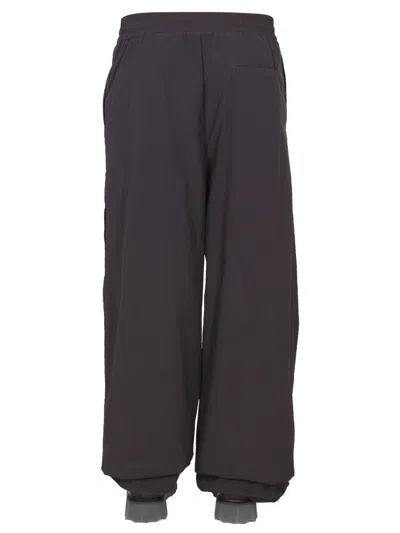 Off-white Wide Leg Trousers With Elastic Waistband In Black