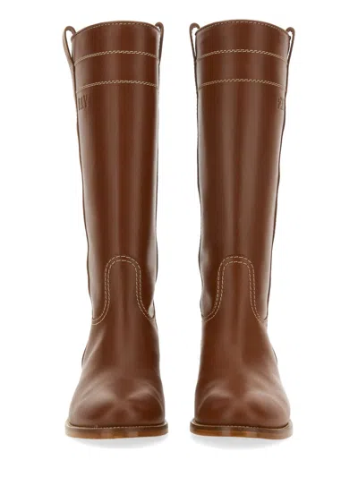 Fay Elegantly Crafted Leather Boot In Brown