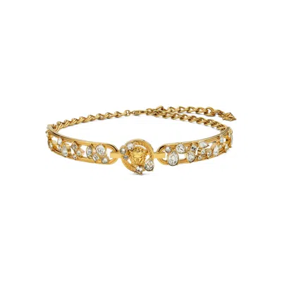Versace Medusa Crystal-embellishment Necklace In Gold