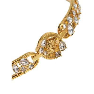 Versace Medusa Crystal-embellishment Necklace In Gold