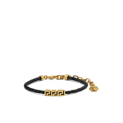 Versace Lobster Clasp Bracelet In Black